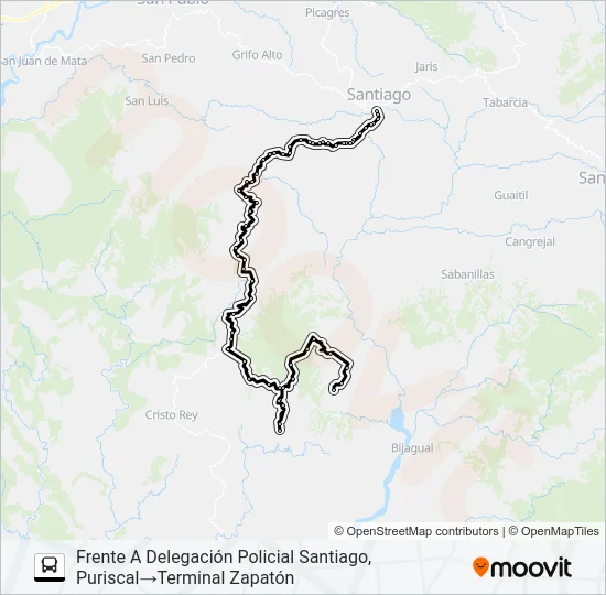 SANTIAGO DE PURISCAL - ZAPATÓN Bus Line Map