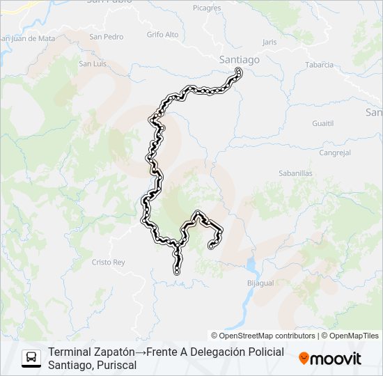 Mapa de SANTIAGO DE PURISCAL - ZAPATÓN de autobús