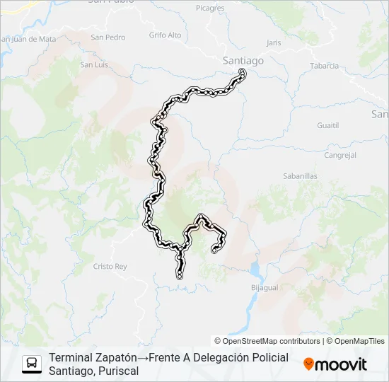 SANTIAGO DE PURISCAL - ZAPATÓN Bus Line Map