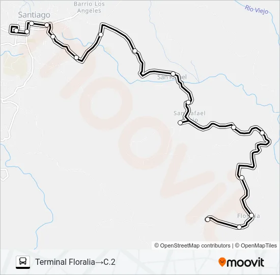 PURISCAL - FLORALIA  - BAJO JIMENEZ Bus Line Map