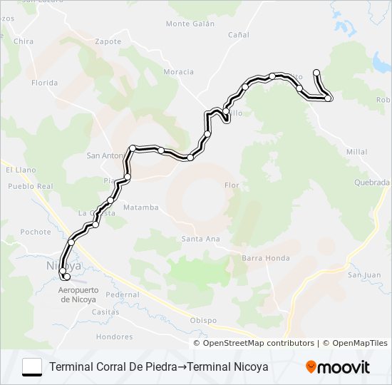 NICOYA - CORRAL DE PIEDRA bus Line Map