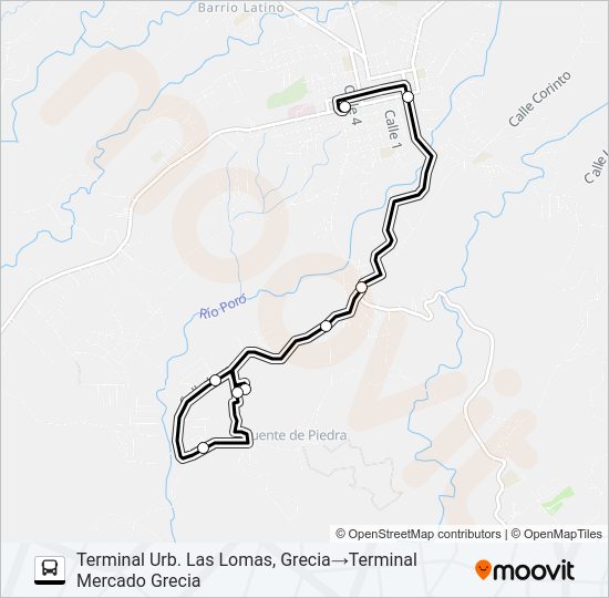 Mapa de GRECIA - CALLE ROSALES de autobús