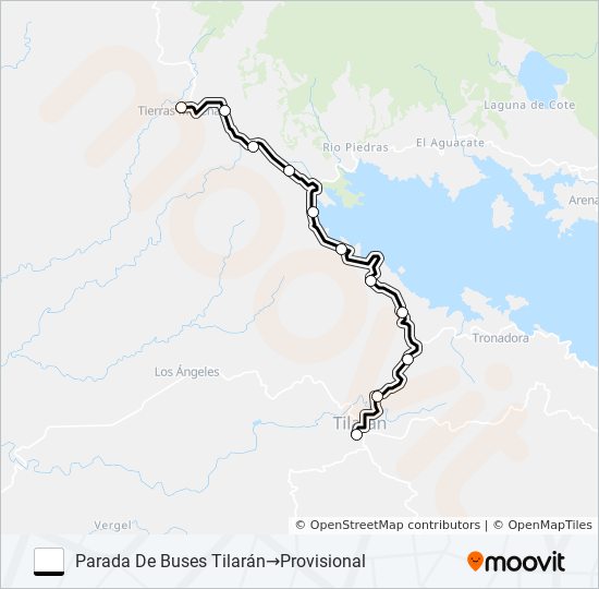 Mapa de TILARAN - TIERRAS MORENAS de autobús