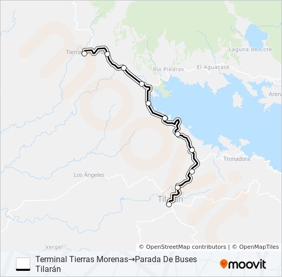 Mapa de TILARAN - TIERRAS MORENAS de autobús