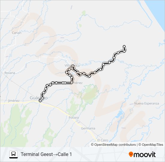 GUACIMO - GEEST Bus Line Map