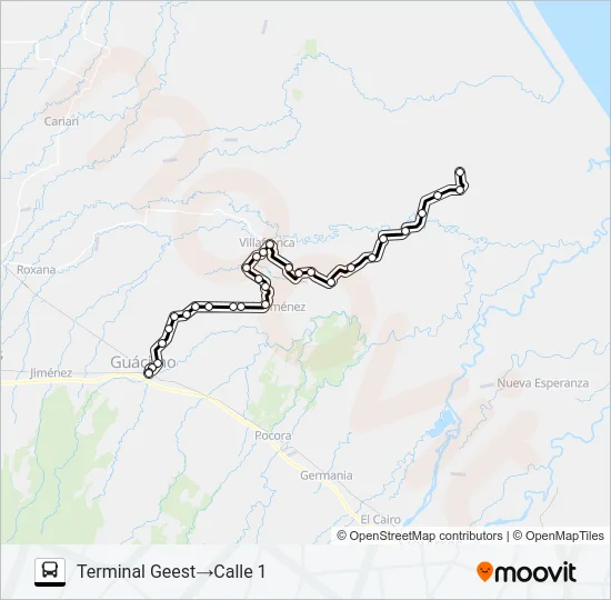 GUACIMO - GEEST Bus Line Map