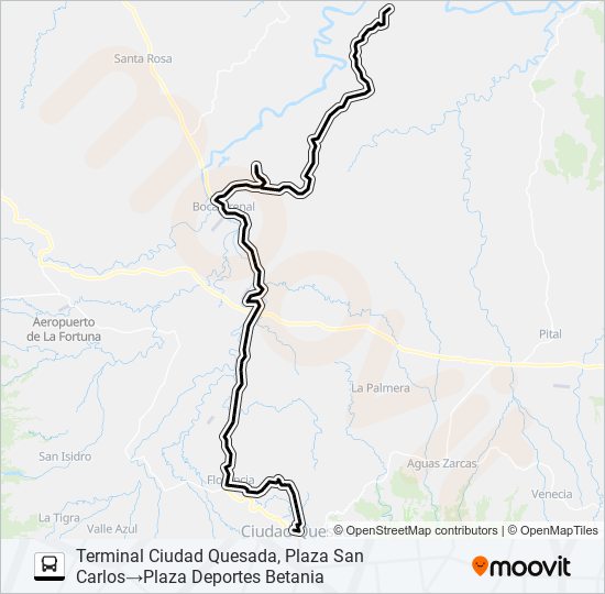 CIUDAD QUESADA - SAN MARCOS DE CUTRIS - BETANIA bus Line Map