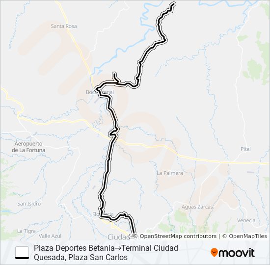 Mapa de CIUDAD QUESADA - SAN MARCOS DE CUTRIS - BETANIA de autobús
