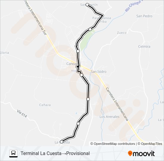 Mapa de LA CUESTA SAN MARTÍN de autobús