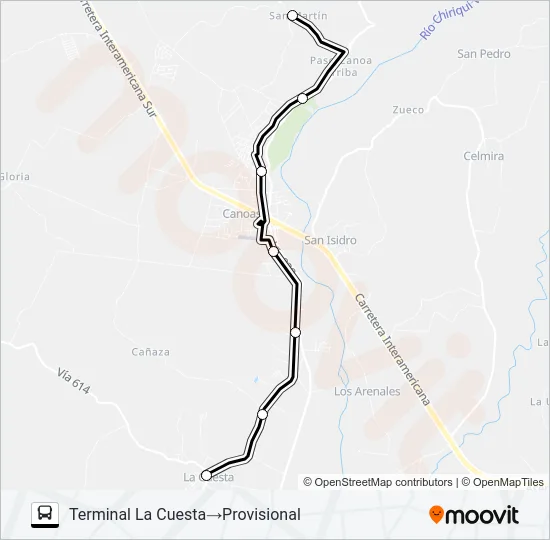 LA CUESTA SAN MARTÍN Bus Line Map