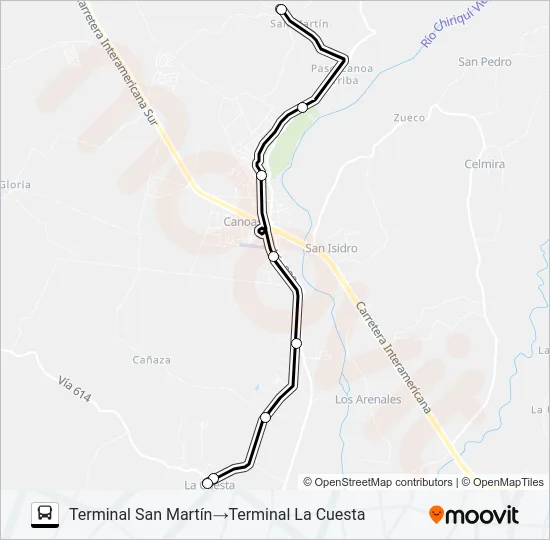 LA CUESTA SAN MARTÍN Bus Line Map