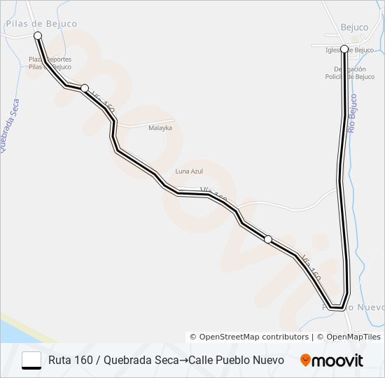 SAN JOSE - PLAYA BEJUCO bus Line Map