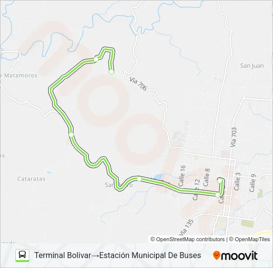 SAN RAMÓN - BOLIVAR Bus Line Map