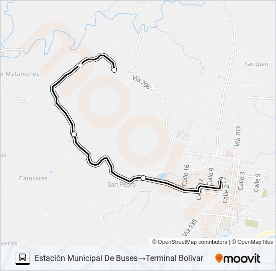 SAN RAMÓN - BOLIVAR bus Line Map