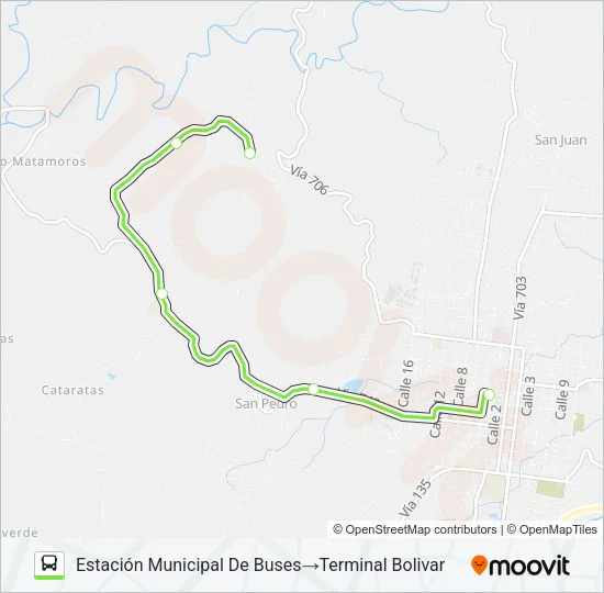 SAN RAMÓN - BOLIVAR Bus Line Map