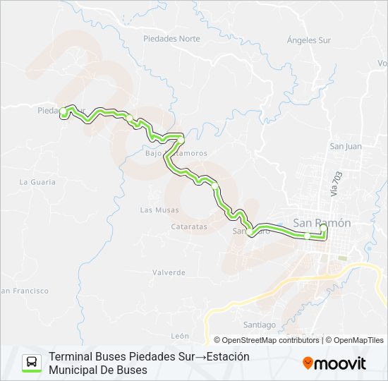 Mapa de SAN RAMÓN - PIEDADES SUR de autobús