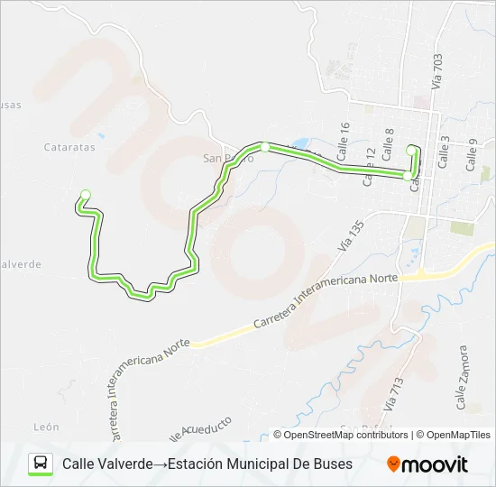 SAN RAMON - CALLE VALVERDE Bus Line Map