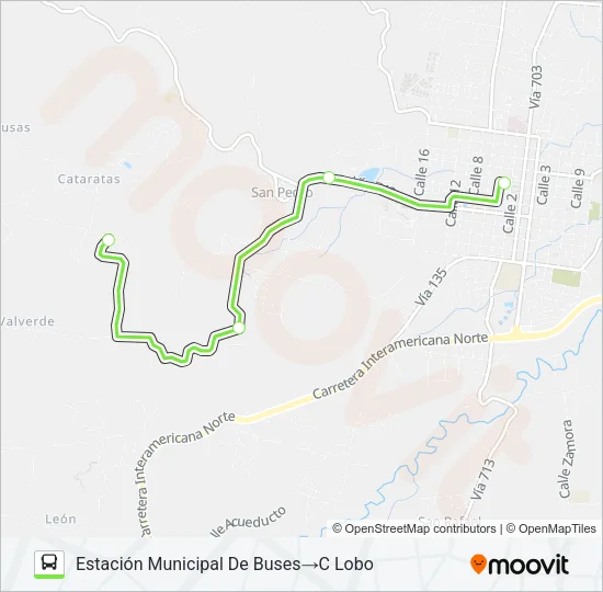 SAN RAMON - CALLE VALVERDE Bus Line Map