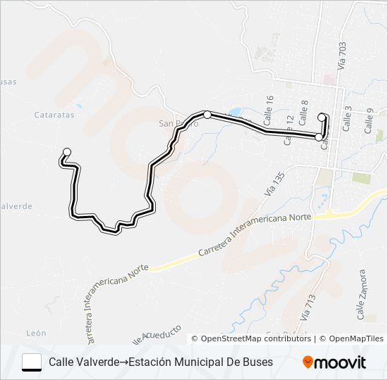 Mapa de SAN RAMON - CALLE VALVERDE de autobús