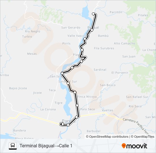 Mapa de PARRITA - BIJAGUAL de 