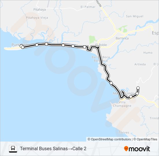 Mapa de PUNTARENAS - SALINAS de 