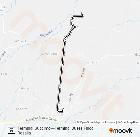 GUACIMO - ROSALIA (FINCAS 1, 2 Y 3) Bus Line Map