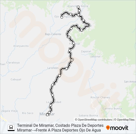 Mapa de MIRAMAR - OJO DE AGUA de 