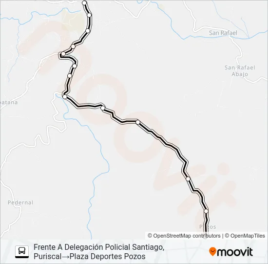 PURISCAL - POZOS Bus Line Map