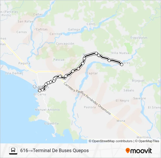 Ruta QUEPOS LONDRES ARRIBA: horarios, paradas y mapas - 616‎→Terminal ...