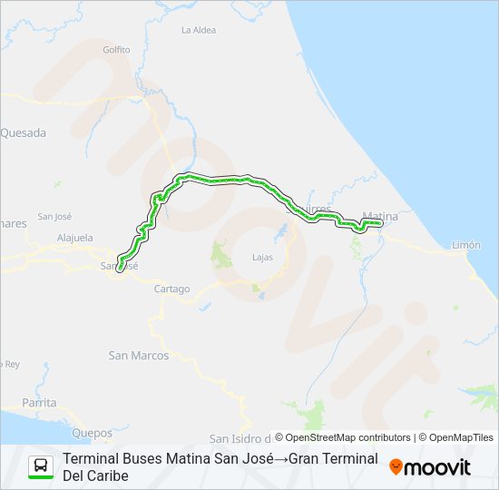 Mapa de SAN JOSE - BATAAN - MATINA de autobús