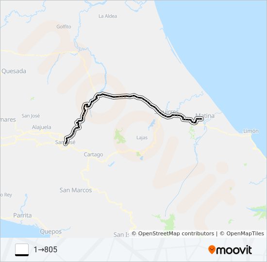 Mapa de SAN JOSE - BATAAN - MATINA de autobús