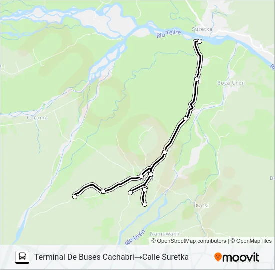 SURETKA - CACHABRI Bus Line Map