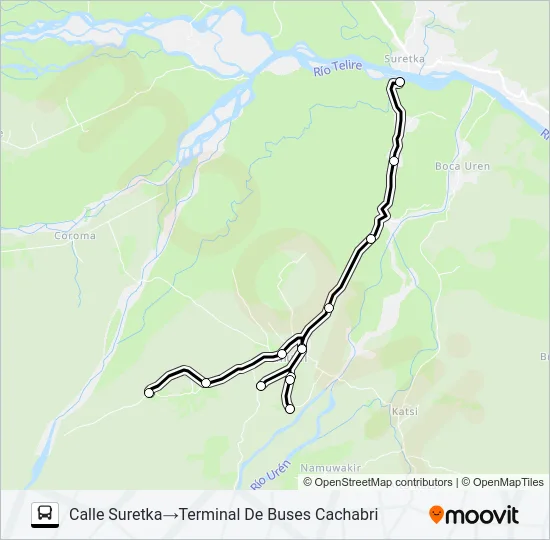 SURETKA - CACHABRI Bus Line Map