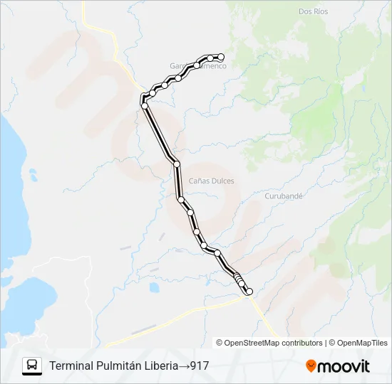 LIBERIA - QUEBRADA GRANDE Bus Line Map