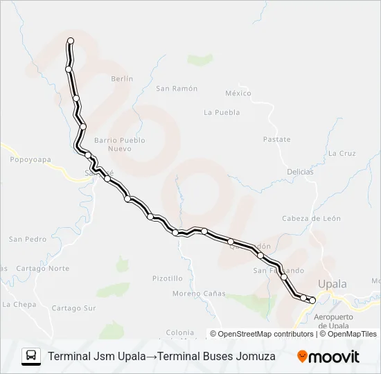UPALA - JOMUZA Bus Line Map