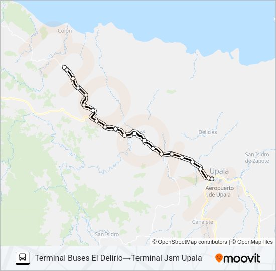 Mapa de UPALA - EL DELIRIO de autobús