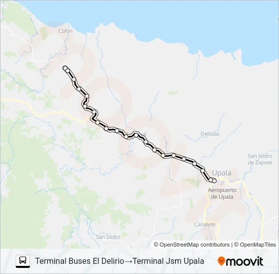 UPALA - EL DELIRIO Bus Line Map