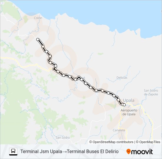 Mapa de UPALA - EL DELIRIO de autobús