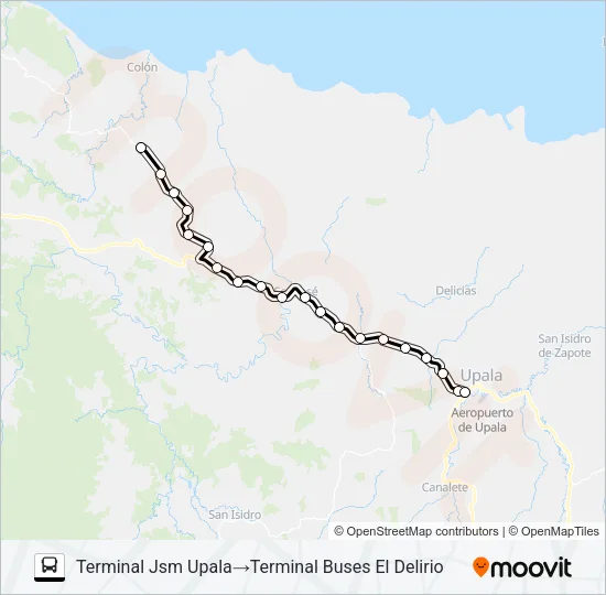 UPALA - EL DELIRIO Bus Line Map