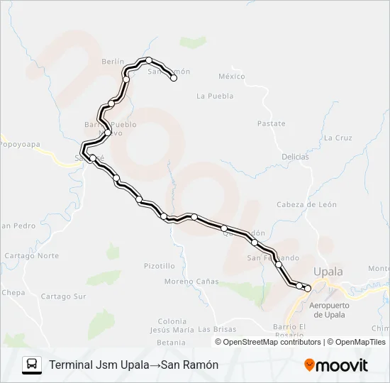 UPALA - LA VICTORIA Bus Line Map