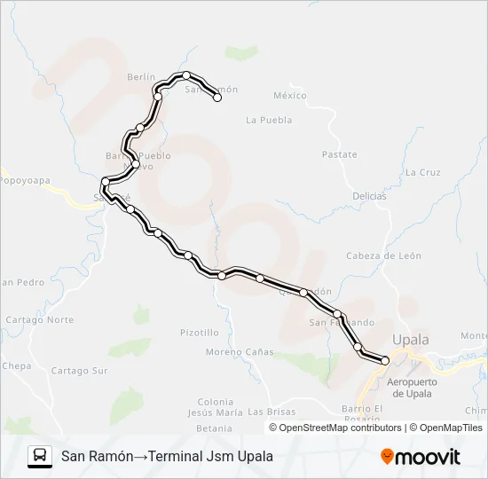 UPALA - LA VICTORIA Bus Line Map