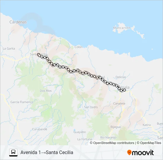 UPALA - SANTA CECILIA Bus Line Map