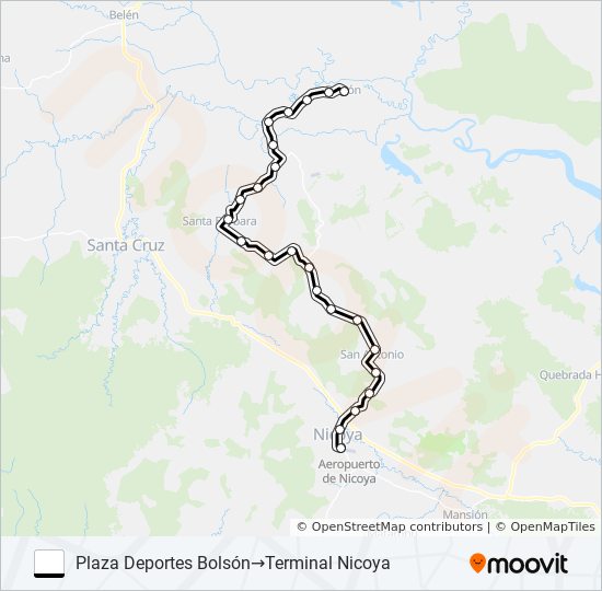 Mapa de NICOYA - BOLSON de autobús