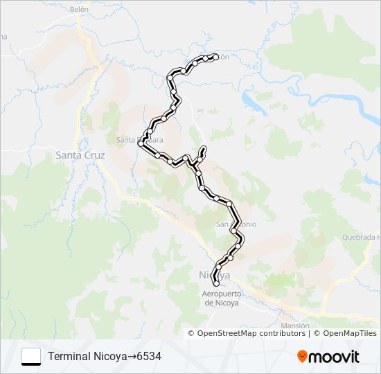 NICOYA - BOLSON bus Line Map