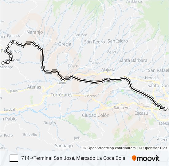 SAN JOSE - RINCON DE ZARAGOZA bus Line Map