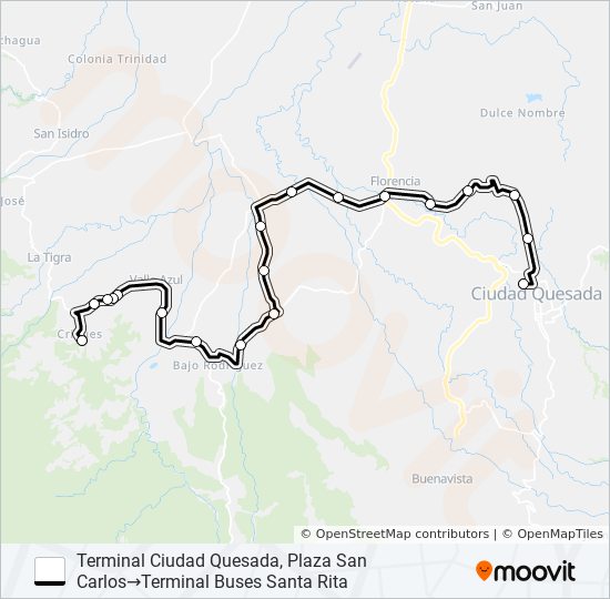 CIUDAD QUESADA -  SANTA RITA bus Line Map