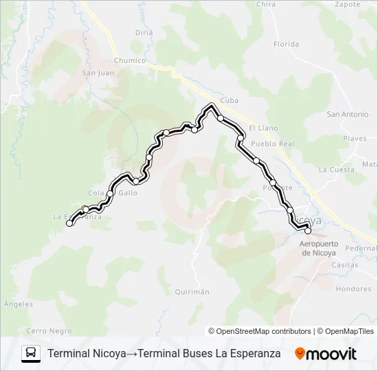 NICOYA -  LA ESPERANZA Bus Line Map
