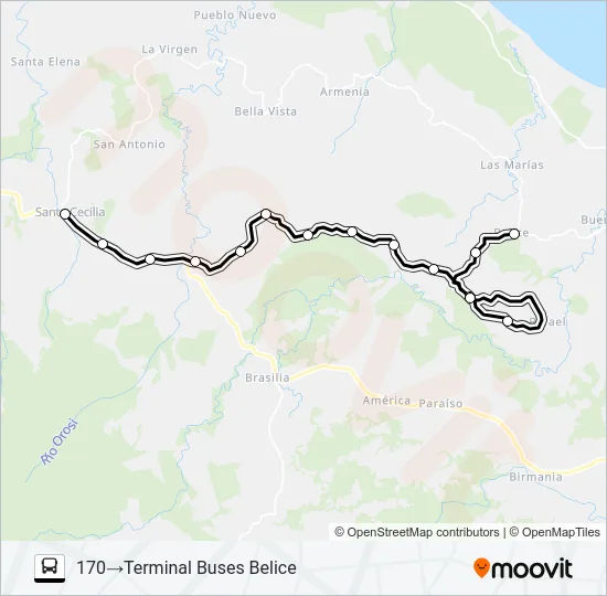 SANTA CECILIA -  BELICE Bus Line Map
