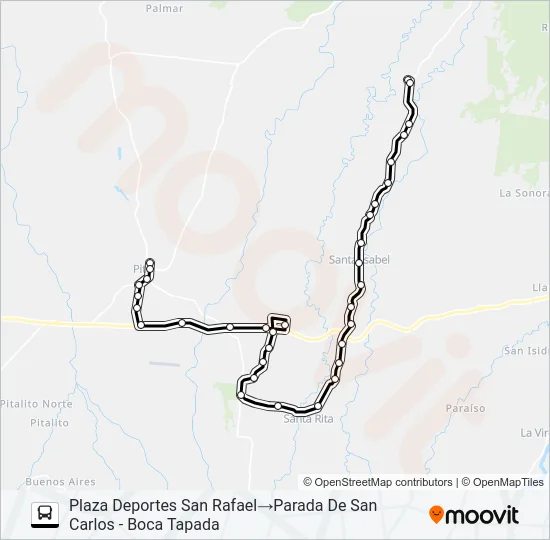 PITAL - BAJO SAN RAFAEL Bus Line Map