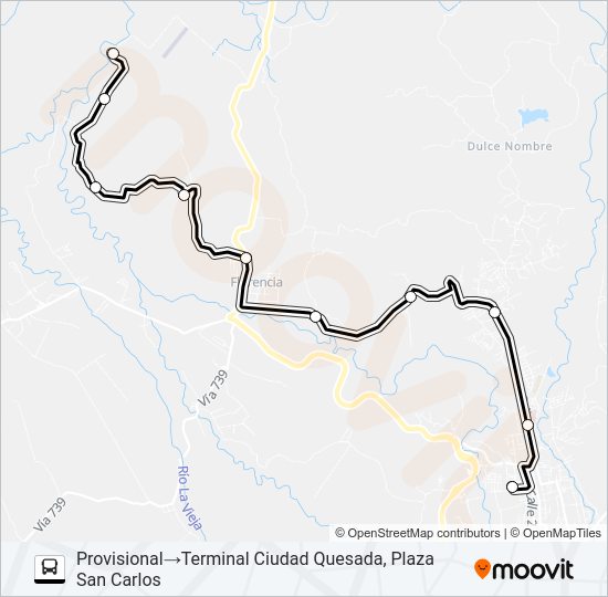 Mapa de CIUDAD QUESADA - PEJE VIEJO de autobús